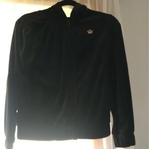 Girls Juicy Couture black velour hoodie